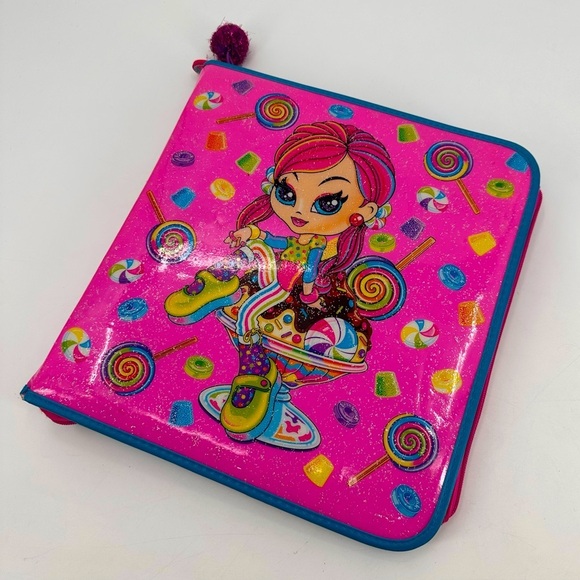 Vintage Y2K Lisa Frank Candy Cherrie Girl Zip Binder Trapper Keeper - Picture 1 of 7